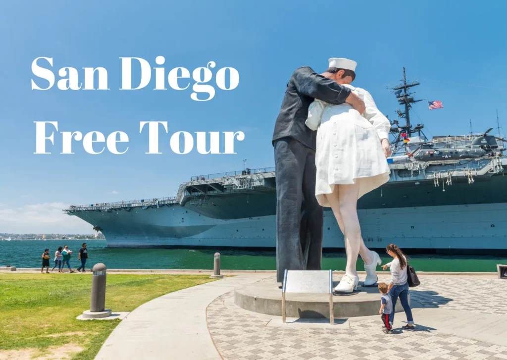F-14 Tomcat aircraft on display at USS Midway Museum with visitors engaging