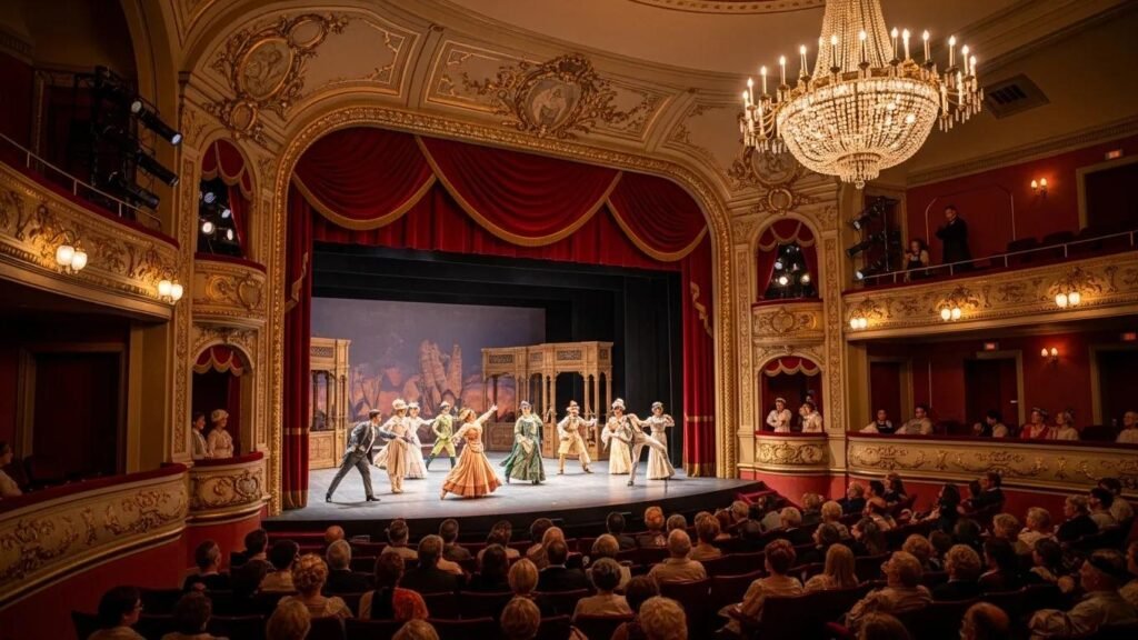 Historical performance at Spreckels Theatre showcasing its rich cultural heritage